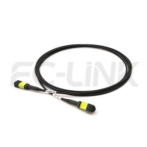 组1 Armored MPO-8 Fiber Optic Cable - MPO to MPO OS2 Singlemode, 8-Fiber Armored Jumper Cord, for 800G OSFP, 400G OSFP, 100G QSFP28, APC Polish (Female/Male), Type A/B, Yellow