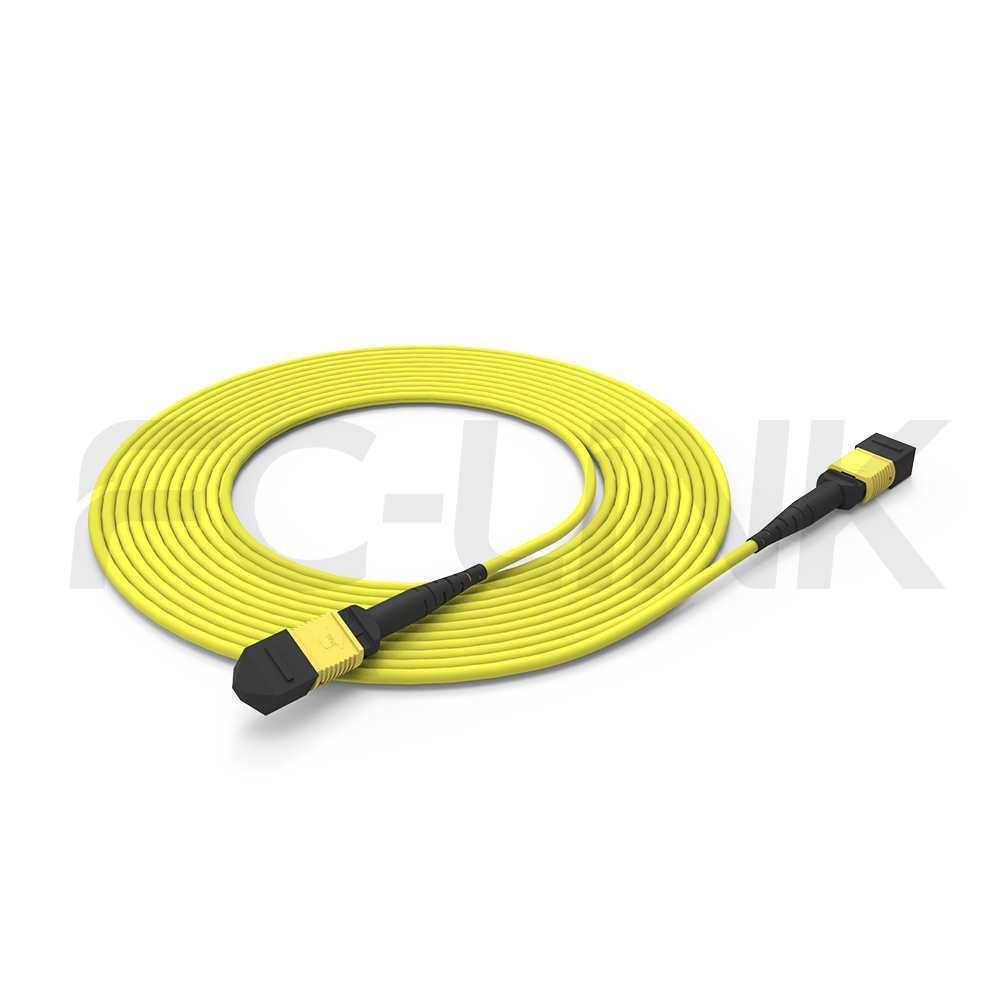 Armored MPO-12 Fiber Optic Cable - MPO to MPO OM3 Multimode, 12-Fiber Armored Jumper Cord, for 40G/100G/200G/400G, PC/APC Polish (Female/Male), Type A/B/C, Aqua