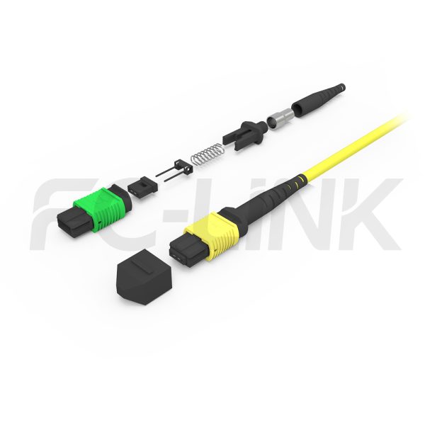 组3 MPO-8 Fiber Optic Cable - MPO to MPO OS2 Singlemode, 8-Fiber Jumper Cord, for 800G OSFP, 400G OSFP, 100G QSFP28, APC Polish (Female/Male), Type A/B, Yellow