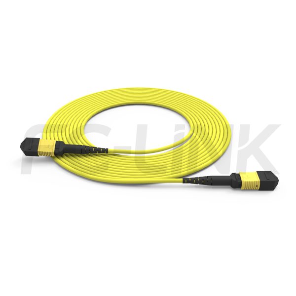 组5 MPO-8 Fiber Optic Cable - MPO to MPO OS2 Singlemode, 8-Fiber Jumper Cord, for 800G OSFP, 400G OSFP, 100G QSFP28, APC Polish (Female/Male), Type A/B, Yellow