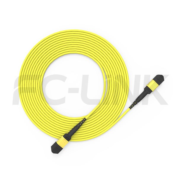 组6 MPO-8 Fiber Optic Cable - MPO to MPO OS2 Singlemode, 8-Fiber Jumper Cord, for 800G OSFP, 400G OSFP, 100G QSFP28, APC Polish (Female/Male), Type A/B, Yellow