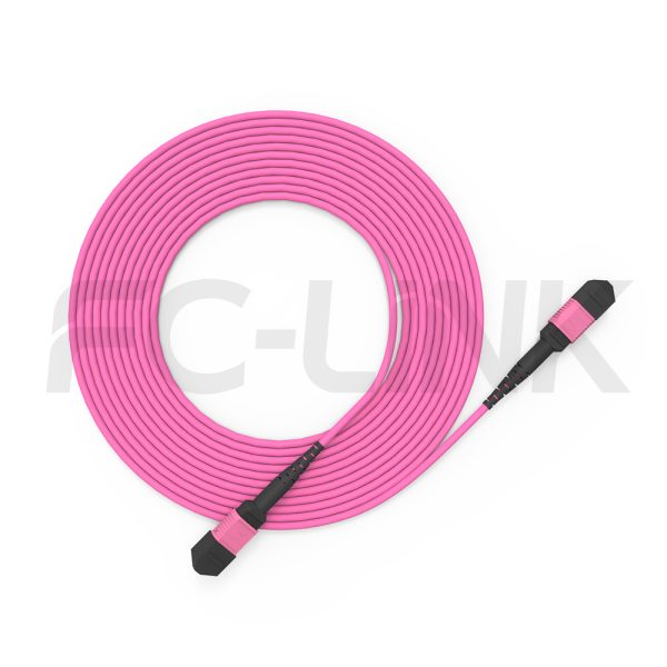 组6 MPO-16 Fiber Optic Cable - MPO to MPO OM4 Multimode, 16-Fiber Jumper Cord, for 400G/800G SR8 Extended Reach, PC/APC Polish (Female/Male), Type B, Aqua/Violet