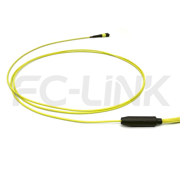 MPO Harness Cable, MPO-8 APC(Female/Male) to LC APC, 8 Fibers, Singlemode, 0.35dB Max, Type  A/AF/B/U, Yellow