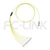 MPO Harness Cable, MPO-8 APC(Female/Male) to LC APC, 8 Fibers, Singlemode, 0.35dB Max, Type  A/AF/B/U, Yellow