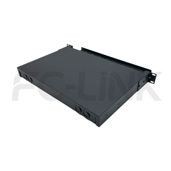 MPO 1U Rack Mount Fiber Enclosure with 4 Plastic Cassettes(4pcs of 24 Fibers MPO to LC Fiber Patch Cord), 96 Fibers, Sliding Type