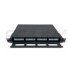 MPO 1U Rack Mount Fiber Enclosure with 4 Plastic Cassettes(8pcs of 12 Fibers MPO to LC Fiber Patch Cord), 96 Fibers, Sliding Type