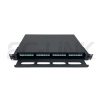 MPO 1U Rack Mount Fiber Enclosure with 4 Plastic Cassettes(4pcs of 12 Fibers MPO to LC Fiber Patch Cord), 48 Fibers, Sliding Type